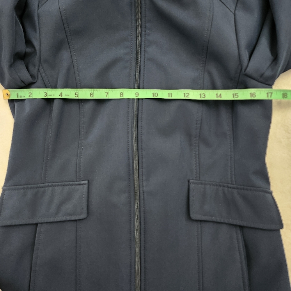 CLEO Women's Dark Teal Full Zip Coat Jacket Removable Hood Outerwear XS Petite - Picture 8 of 11
